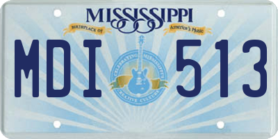 MS license plate MDI513
