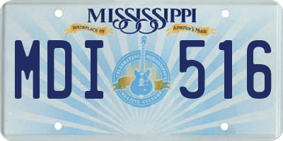 MS license plate MDI516