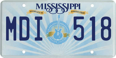 MS license plate MDI518