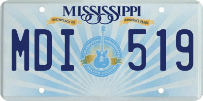 MS license plate MDI519