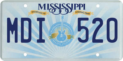 MS license plate MDI520