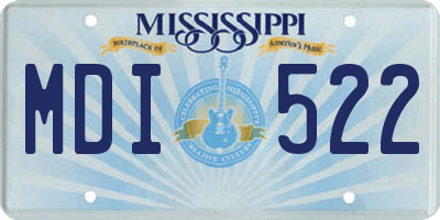 MS license plate MDI522
