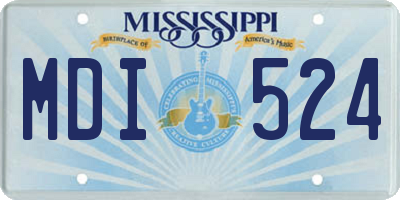MS license plate MDI524