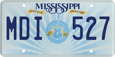MS license plate MDI527