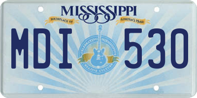MS license plate MDI530