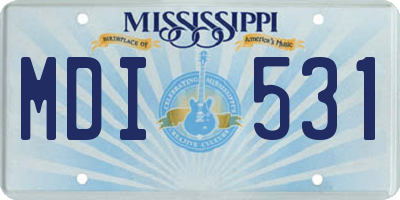 MS license plate MDI531
