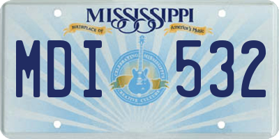 MS license plate MDI532
