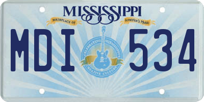 MS license plate MDI534