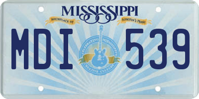 MS license plate MDI539
