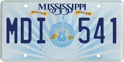 MS license plate MDI541
