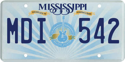 MS license plate MDI542