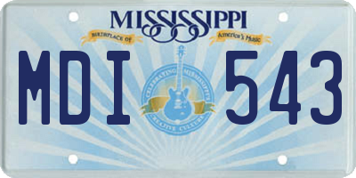 MS license plate MDI543