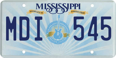 MS license plate MDI545