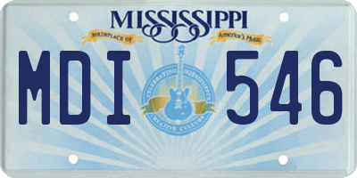 MS license plate MDI546