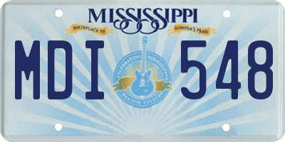 MS license plate MDI548