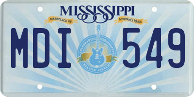 MS license plate MDI549
