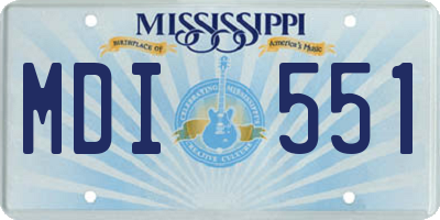 MS license plate MDI551