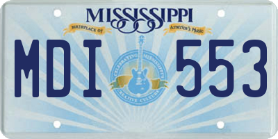 MS license plate MDI553
