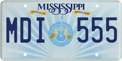 MS license plate MDI555