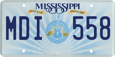 MS license plate MDI558