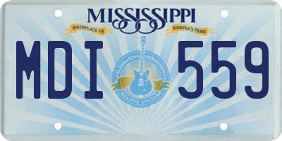 MS license plate MDI559