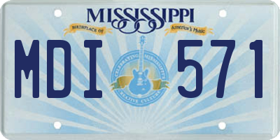 MS license plate MDI571