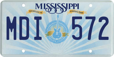 MS license plate MDI572