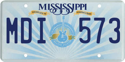 MS license plate MDI573