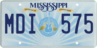 MS license plate MDI575