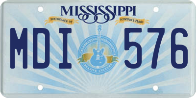 MS license plate MDI576