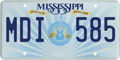MS license plate MDI585