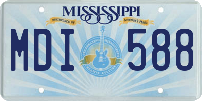 MS license plate MDI588