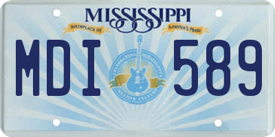 MS license plate MDI589