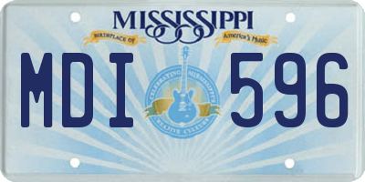 MS license plate MDI596