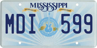 MS license plate MDI599