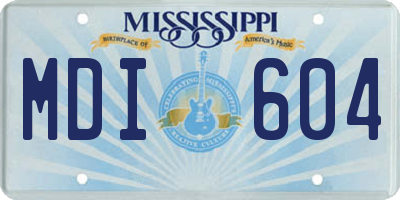 MS license plate MDI604