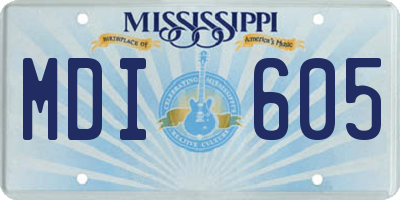 MS license plate MDI605