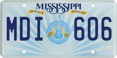 MS license plate MDI606
