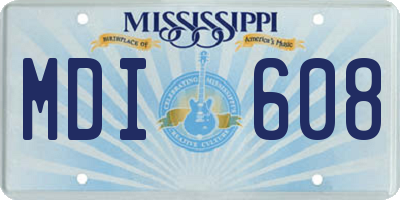MS license plate MDI608