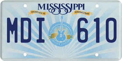 MS license plate MDI610