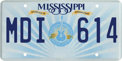 MS license plate MDI614