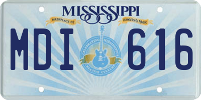 MS license plate MDI616