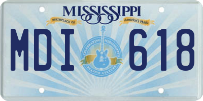 MS license plate MDI618