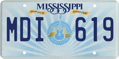 MS license plate MDI619