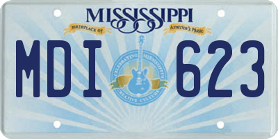 MS license plate MDI623
