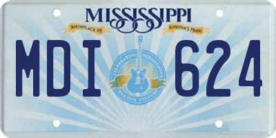 MS license plate MDI624