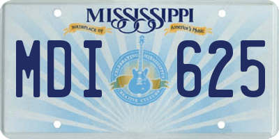 MS license plate MDI625