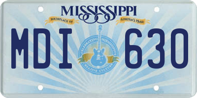 MS license plate MDI630
