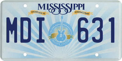 MS license plate MDI631