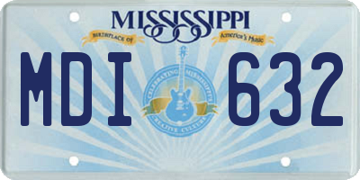 MS license plate MDI632
